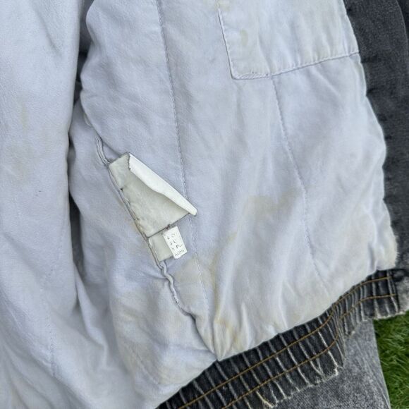 Vintage Joe Borders Squadron Mens XL Jacket Denim Full Zip Distressed Washed - Picture 15 of 15